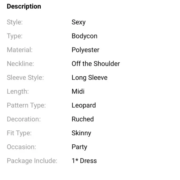 Women’s Off Shoulder Ruched Design Belted Leopard Bodycon Dress, Size Large. New - Picture 6 of 7